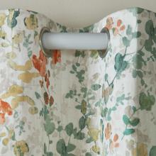 Laura Ashley Old Castle Leaves Fern Green Lined Eyelet Curtains