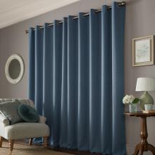 Laura Ashley Stephanie Dark Seaspray Eyelet Curtains
