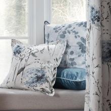 Laura Ashley Pallinton Bloom Cushion Smoke Blue