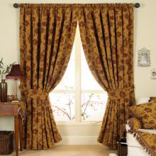 Paoletti Zurich Gold Pencil Pleated Curtains
