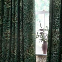 The Original Morris & Co Acorn Multi Floral Jacquard Thyme / Forest Curtains