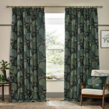 The Original Morris & Co Brook Woodland Jacquard Forest Green Curtains