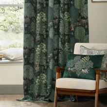 The Original Morris & Co Brook Woodland Jacquard Forest Green Curtains