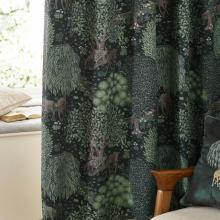 The Original Morris & Co Brook Woodland Jacquard Forest Green Curtains