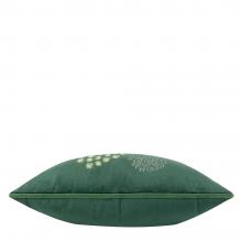 The Original Morris & Co Brook embroidered Velvet Cushion Forest Green 