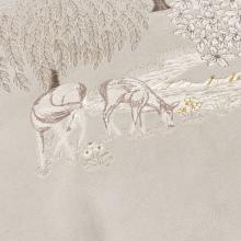 The Original Morris & Co Brook embroidered Velvet Cushion Linen