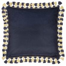 The Original Morris & Co Cray Tasselled Velvet Cushion Indigo / Berry