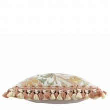 The Original Morris & Co Cray Tasselled Velvet Cushion Stone / Clay