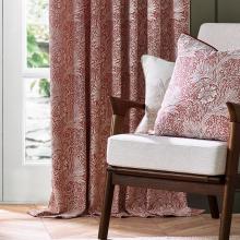 The Original Morris & Co Marigold Floral Jacquard Curtains Russet