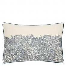 The Original Morris & Co Marigold Embroidered Cushion Indigo