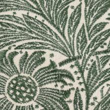 The Original Morris & Co Marigold Embroidered Cushion Leaf Green