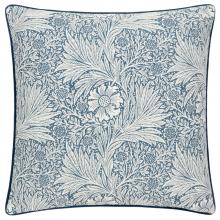 The Original Morris & Co Marigold Piped Jacquard Cushion Indigo