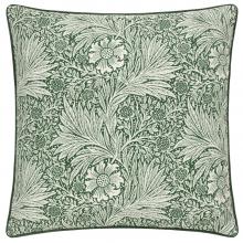 The Original Morris & Co Marigold Piped Jacquard Cushion Leaf Green