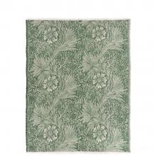 The Original Morris & Co Marigold Jacquard Throw Leaf Green