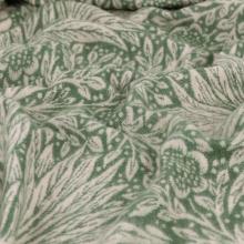 The Original Morris & Co Marigold Jacquard Throw Leaf Green