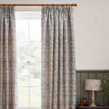 The Original Morris & Co Strawberry Thief Jacquard Floral Curtains Biscuit