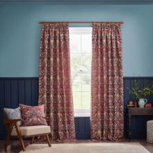 The Original Morris & Co Strawberry Thief Piped Jacquard Cushion Berry