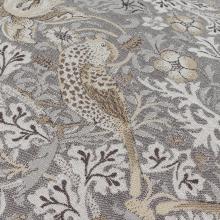 The Original Morris & Co Strawberry Thief Piped Jacquard Cushion Biscuit