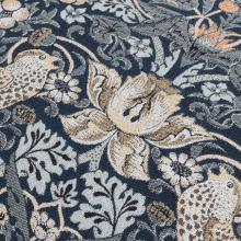 The Original Morris & Co Strawberry Thief Piped Jacquard Cushion Indigo