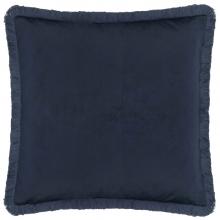 The Original Morris & Co Strawberry Thief Embroidered Velvet Cushion Indigo