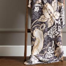 The Original Morris & Co Strawberry Thief Jacquard Throw Biscuit