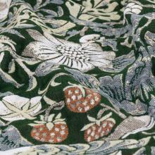 The Original Morris & Co Strawberry Thief Jacquard Throw Forest Green