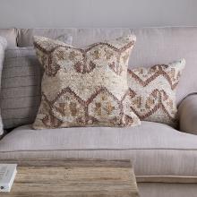 Nkuku Nuvali Cotton & Jute Cushion Cover Rust