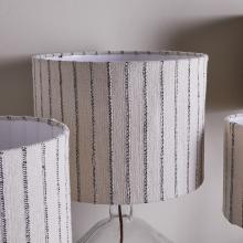 Nkuku Sanja Cotton Stripe Lampshade Off white & Grey