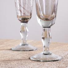 Nkuku Llanera Champagne Glass Plum (Set of Four)