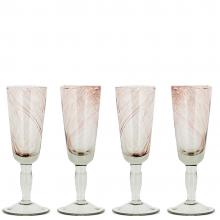Nkuku Llanera Champagne Glass Plum (Set of Four)