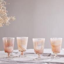 Nkuku Shirali Marble Swirl Wine Glass Apricot 