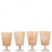 Nkuku Shirali Marble Swirl Wine Glass Apricot 