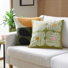 Orla Kiely Textured Flower Cushion Moss