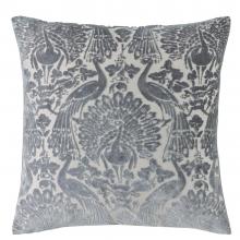 Laura Ashley Peacock Damask Cushion Steel