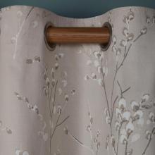 Laura Ashley Pussy Willow Truffle Natural Eyelet Curtains
