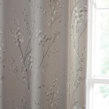 Laura Ashley Pussy Willow Truffle Natural Eyelet Curtains