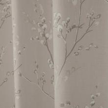 Laura Ashley Pussy Willow Truffle Natural Eyelet Curtains