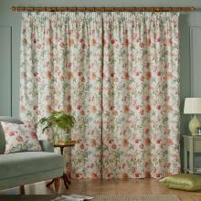 Laura Ashley Rosalind Pale Cranberry Lined Pencil Pleated Curtains