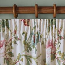 Laura Ashley Rosalind Pale Cranberry Lined Pencil Pleated Curtains