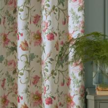 Laura Ashley Rosalind Pale Cranberry Lined Pencil Pleated Curtains