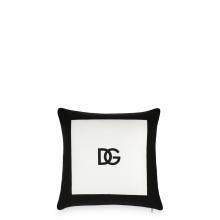 Dolce & Gabbana Casa DG Logo Cotton Gabardine Cushion 057