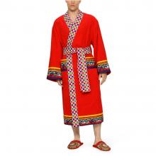 Dolce & Gabbana Casa Carretto Kimono Bathrobe with Belt Red