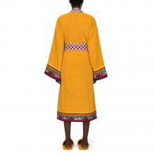 Dolce & Gabbana Casa Carretto Kimono Bathrobe with Belt Yellow