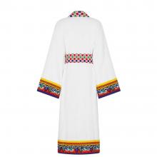 Dolce & Gabbana Casa Carretto Kimono Bathrobe with Belt White