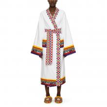 Dolce & Gabbana Casa Carretto Kimono Bathrobe with Belt White