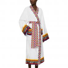 Dolce & Gabbana Casa Carretto Kimono Bathrobe with Belt White