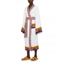 Dolce & Gabbana Casa Carretto Kimono Bathrobe with Belt White