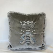 Mastro Raphael Herald Embroidered Bee Cushion Grigio