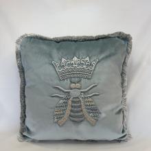 Mastro Raphael Herald Embroidered Bee Cushion Verde