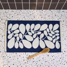 Orla Kiely Sycamore Stripe Bath Mat Dusk-Blue